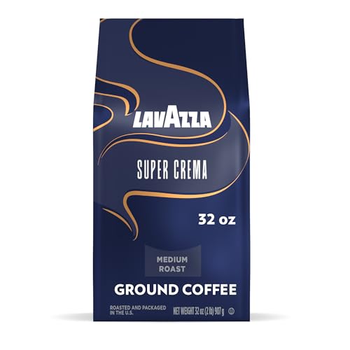 Lavazza Super Crema Ground Coffee, Medium Roast, Arabica and Robusta Blend, 32 oz Bag (Pack of 1)