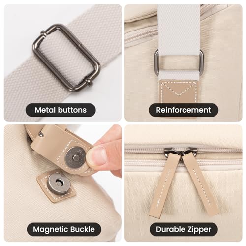 Bolso bandolera para cámara beige Cwatcun compacto miniatura 5