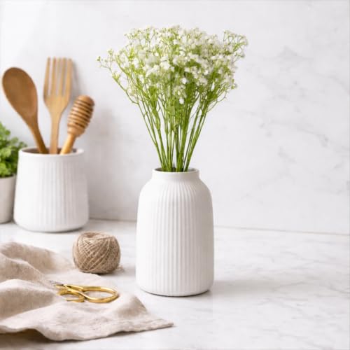 Image of CraftVatika Baby's Breath Artificial Flower Bunch White Gypsophila with Flexible Stems | Realistic Fake Flowers for Vase Decoration | Living Room Table Decor | Wedding Anniversary Party Gift