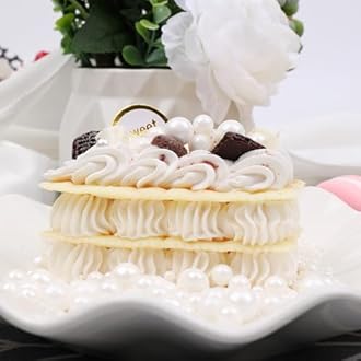 Sprinkles, White Pearl Sprinkles, 130g/4.6oz Edible Pearls for Cake Decorating, Sugar Pearls Candy Baking Decorations, Cupcake Cookie Ice Cream Toppings, Wedding Party Supplies