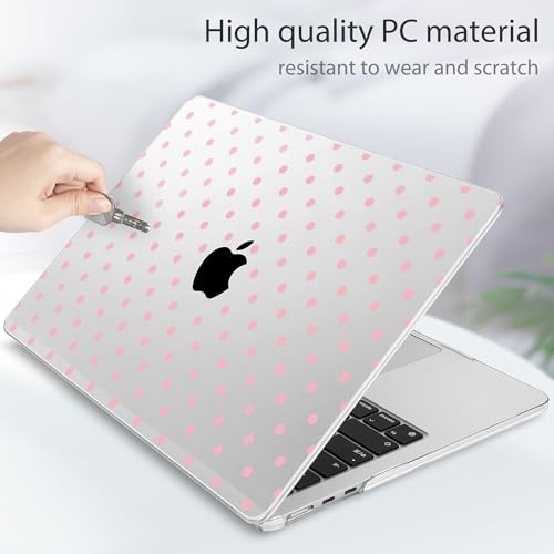 Image of Tuiklol for MacBook Air 13 inch Case M5 2026 M4 2025 M3 2024 M2 2022 Release Model A3449 A3240 A3113 A2681,Plastic Hard Shell Cover for MacBook Air 13.6 with Touch ID, Spot-Pink