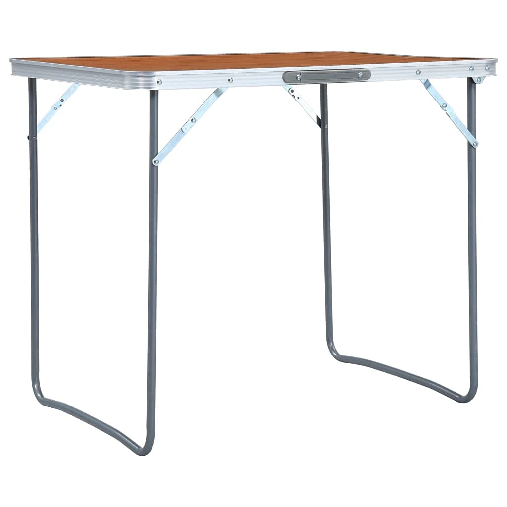 Artykuły sportowe - rekreacja na świeżym powietrzu - meble kempingowe i turystyczne - składany stół kempingowy z metalową ramą 80 x 60 cm