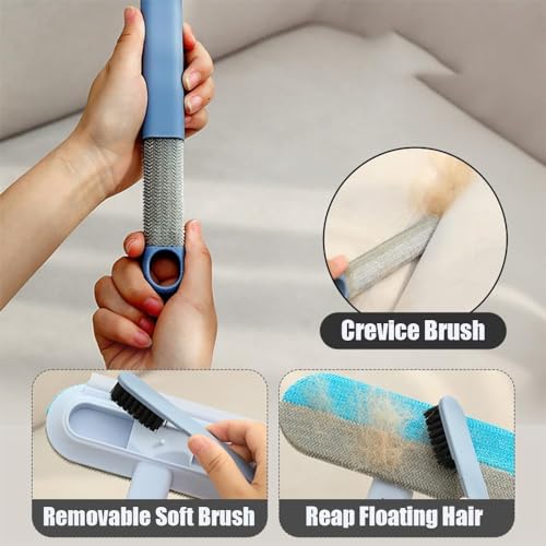 Tierhaarentferner, 4 in 1 Tierhaarentferner-Bürste für Katzenhaare und Hundehaare, Wiederverwendbare Fusselbürste für Kleidung, Teppich & Sofa