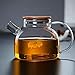 Shuye Carafe en verre de 1l, Théière en verre, avec couvercle, pour thé glacé, eau chaude, thé glacé, vin, café, lait et jus four à micro-ondes et à la cuisinière électrique