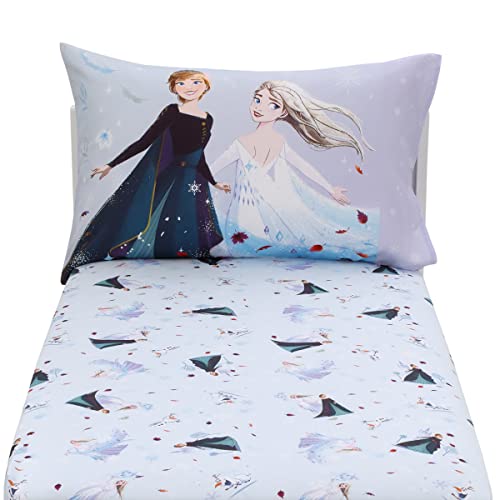 Nojo Disney Frozen Winter Cheer Lavender, Aqua And White Anna, Elsa And Olaf 2 Piece Toddler Sheet Set - Fitted Bottom Sheet And Reversible Pillowcase #TOP4