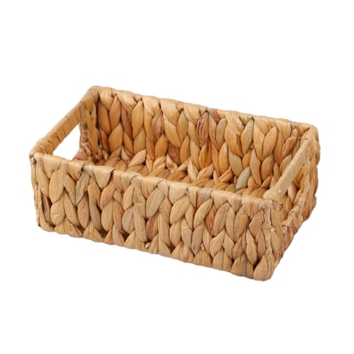 Tacdas Cesta Mimbre para Almacenamiento, Cesta Jacinto Agua, Cestas para Inodoro, Soporte para Utensilios Cocina Estilo Rústico, Cesta Almacenamiento Artículos