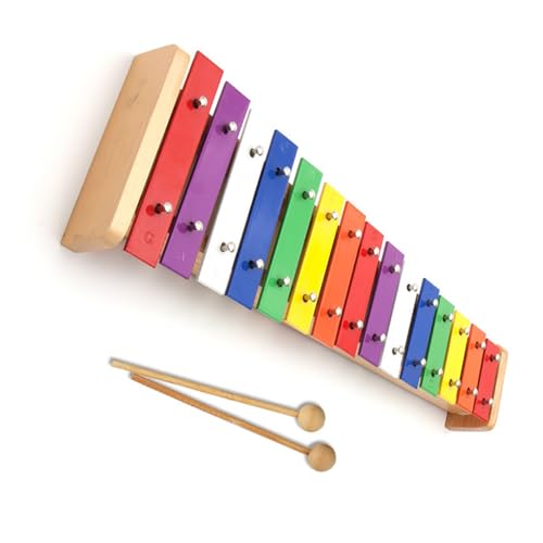 Glockenspiel 15 Note Colorful Aluminum Plate Glockenspiel Xylophone Player Playing Percussion Instrument
