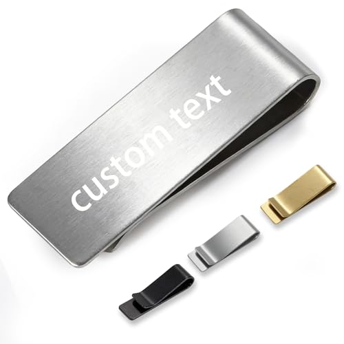 BHSQU Personalized Engraved Stainless Steel Money Clip