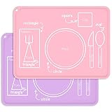 DGitaor Montesorri Placemat for Kids, Toddler Silicone Placemat for Dining Table, Non-Slip Baby Plac