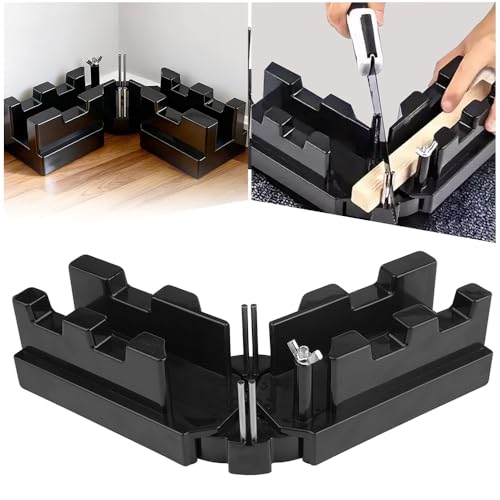 BIZOI 2-in-1 Mitre Measuring Cutting Tool Bevel and Mitre Box Measuring and Sawing Mitre Angle Finder 85-180 Miter Saw Protector for Pipeline Installation Woodworking and Home Renovation