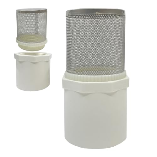 DN15 inch Stainless Steel Filter Cover Connected to 1/2" PVC DN15 Water Pipe, Suction Hose Strainer Used to Remove Debris and Reduce Solid Entry