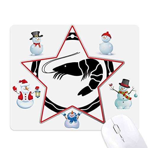 Tapis de souris Bonhomme de Neige et Crevette Marine - Accessoire de Bureau de Noël