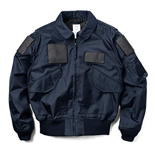 [ヒューストン] WAIPER独占モデル 米軍 CWU-36/P フライトジャケット ベルクロ付き 5CW36P 日本製(L NAVY)【Sx】