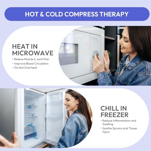 Image of Microwavable Heat Pad for Neck and Shoulders, Warm Compress Wrap, Purple | Weighted Moist Heat for Back, Relief Sore Muscle Stress Tension, Gift for Women