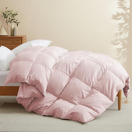 Joysoul Queen Size Down Comforter - All Season Ultra Soft Goose Down & Feather Fiber Fill, Luxury...
