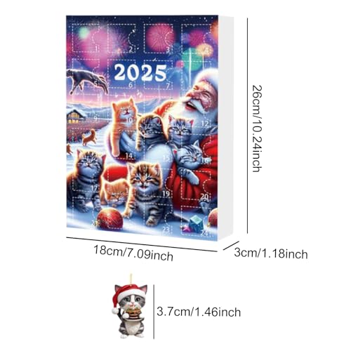 Décoration d'arbre à chat et compte à rebours de Noël de 24 jours - 6