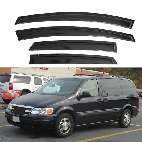 Image of IG Window Visor for Chevy Chevrolet Venture 1997-2005, Oldsmobile Silhouette 1997-2001, Pontiac Trans Sport /Montana 1997-2001, Rain Guard Tape-On Side Vent Deflector, 1998 1999 2000