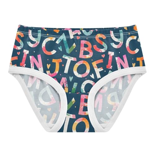 Little Girl Underwear Toddler Panties Kids Undies English Alphabet Soft Cotton Briefs 2T-8Y