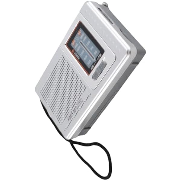 ERYUE Przenośne Radio, Głośnik Basowy Klasy Premium, Mocny Chip, Duży Głośnik 5 W, Wiadomości W Czasie Rzeczywistym Podczas Podróży na świeżym Powietrzu, Srebrnoszary, Czysty Dźwięk,
