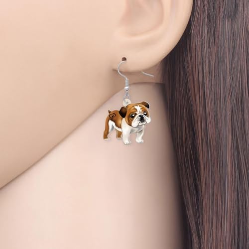 BONSNY Acrylic Dangling Novelty Fun Adorable Cute Dog Breeds Pets Earrings Hypoallergenic Designer Jewelry Gifts For Women2