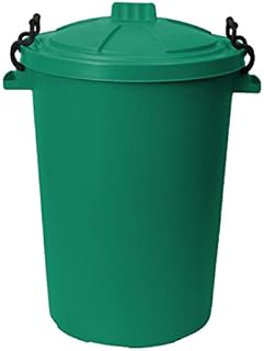CrazyGadget® 85 Litre 85L Extra Large Colour Plastic Dustbin Garden Storage Unit Bin Clip On Locking Lid Heavy Duty - for Rubbish Waste Animal Feed etc. (Black)