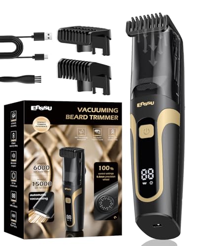 ENSSU Beard Trimmer for Men Auto-Vaccum, Rechargeable...