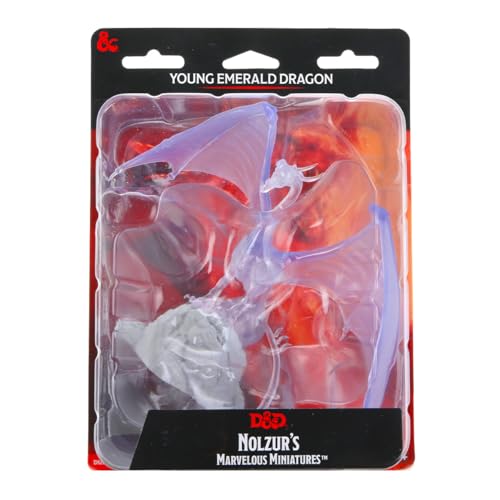 Figurine de dragon émeraude D&D Nolzur's Marvelous Miniatures en plastique rigide