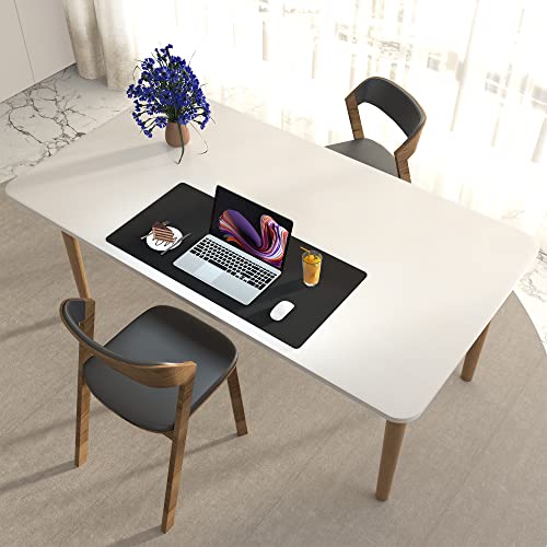 Leather Desk Pad Protector,Mouse Pad,Office Desk Mat,Non-Slip Pu Leather Desk Blotter,Laptop Desk Pad,Waterproof Desk Writing Pad For Office And Home (Black,36" X 17") #TOP4