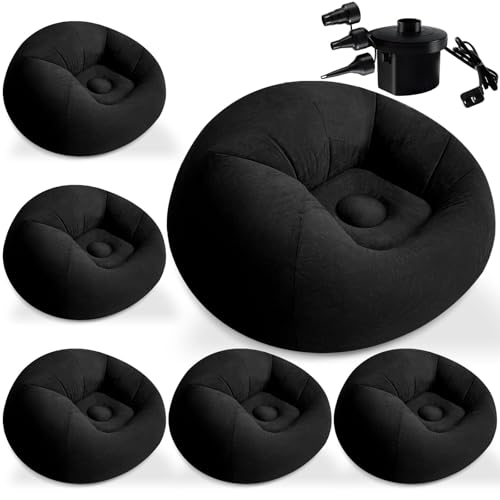 Sel Natural 6-Pack Inflatable Bean Bag Chairs with Pump