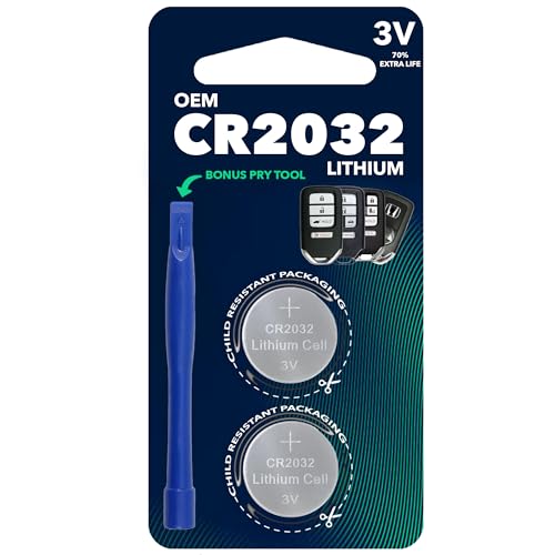 (2 Pack) CR2032 2032 Remote Key FOB Battery OEM Replacement Compatible with Honda 2013-2021+ Accord Civic Odyssey CR-V HR-V Fit Pilot Prox Smart Key Fob fits with FCC ID KR5V2X by Generic - Used condition - CA$8.52