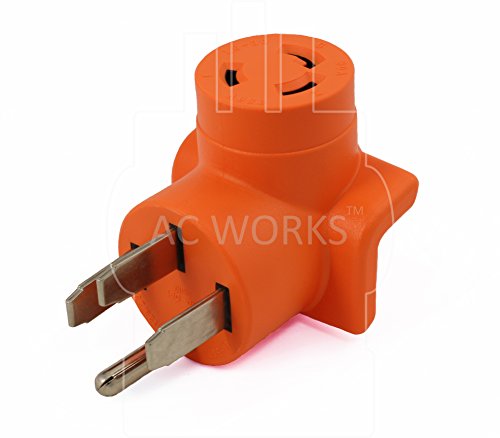 Ac Works [Ad1450L630] Locking Adapter Generator/Rv/Range 14-50P Plug To L6-30R 3Prong 30Amp 250Volt Locking Female Adapter #TOP2