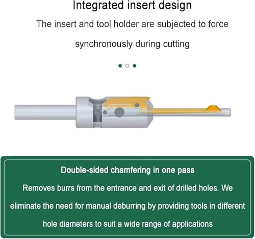 Werkzeug zum Entgraten von Innenlöchern, Präzisions-Kanten-Grat, Fasenschaber, Durchmesserbereich von 3,3 ~ 5 mm, für Metall, Kunststoff, 3D-Druck, Holz