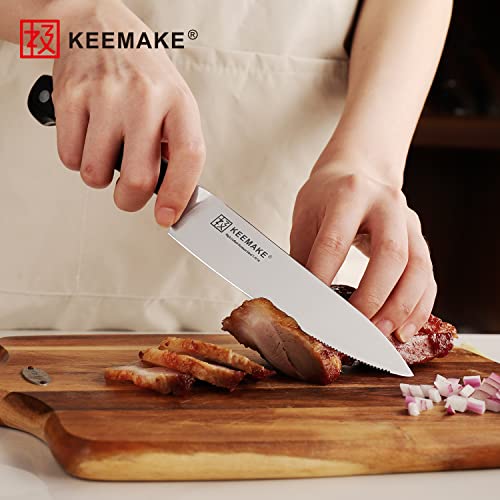 Image of KEEMAKE Kitchen Knife Set, 3PCS Sharp High Carbon Stainless Steel Knives Set for Kitchen with Ergonomic Handle, Chef Knife set Professional Carving Knife Set for Meat Vegetable Fruit