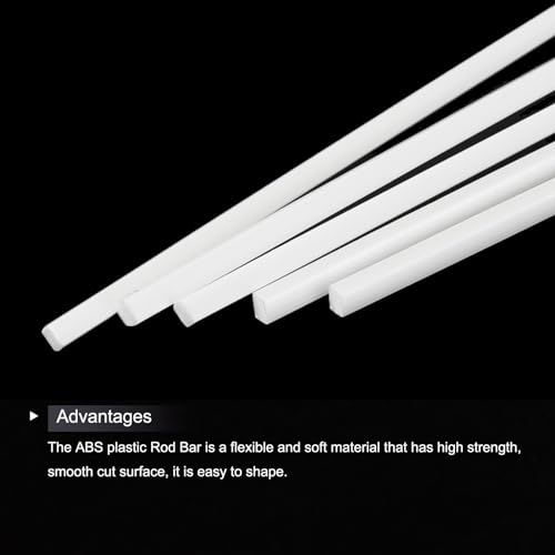Image of MECCANIXITY 15Pcs ABS Plastic Rod Square Solid Bar 1 /12 inch x 20 inch White Smooth Plastic Tube Rods for Handwork Model Material,DIY Sand Table,Architectural Model Making