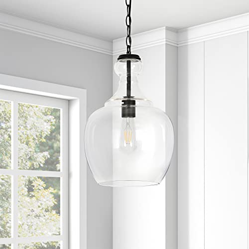 Image of Henn&Hart 11 inch Pendant Light Fixture with 6' Adjustable Cord, Black