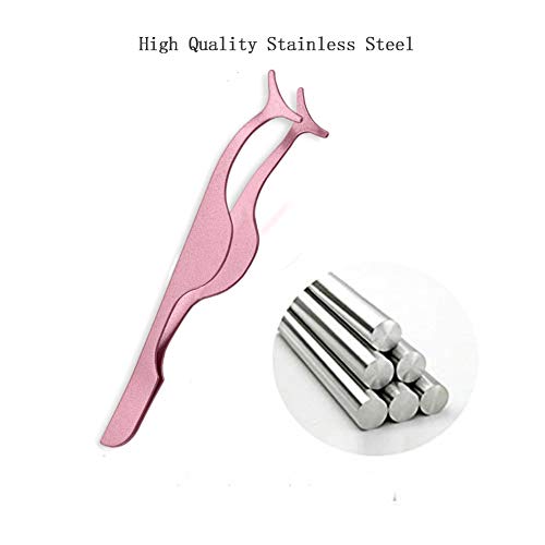 Eyelashes Tweezers Professional Eyelash Extension Curlers 3Pcs False Eyelash Applicator Tool Remover Clip Stainless Steel(Black, Champagne Purple,Assorted Color) #TOP3