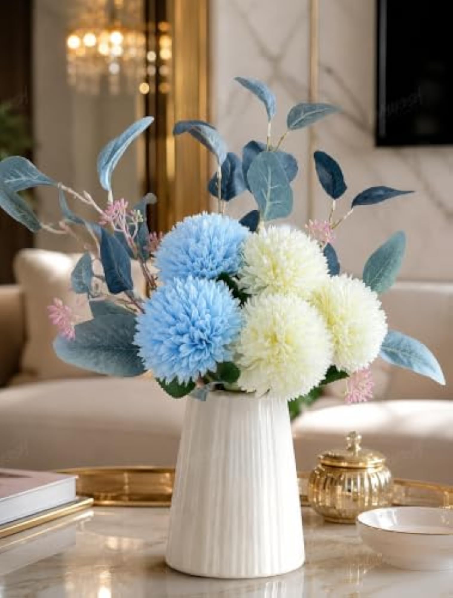 Artificial Chrysanthemum Flower Bouquet, Decorative Arrangement