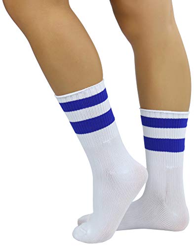ToBeInStyle Women's Acrylic Ankle Hi With Double Stripe Top Crew Fun Athletic Socks3