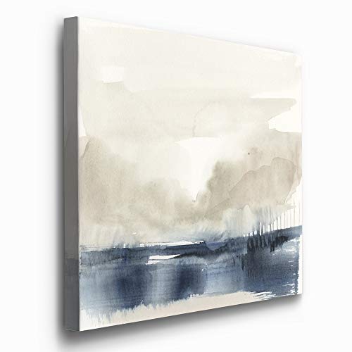 Renditions Gallery Square Canvas Wall Art: Neutral Geometric, Bright Fractal Floral, Modern Multicolor Nature & Animal Abstract Wall Art For Home & Office Fog On The Horizon Ii (40X40) #TOP1