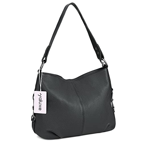 Image of YALUXE Women's Real Leather Shoulder Bags Hobo Handbag Purse Crossbody Bag