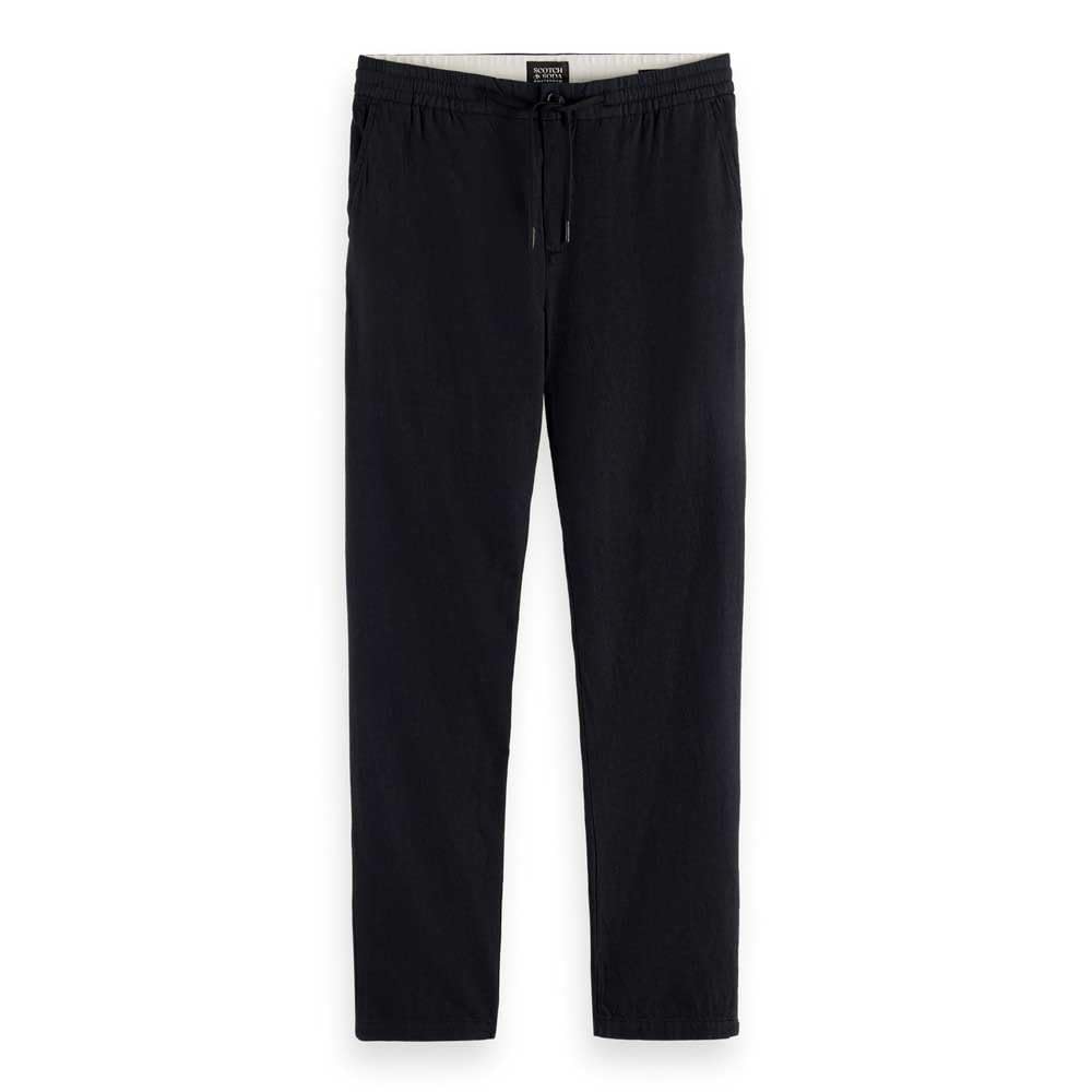 Scotch & Soda Core Warren Cotton/Linen Twill Jogger, Black 001, 32 W/34 L
