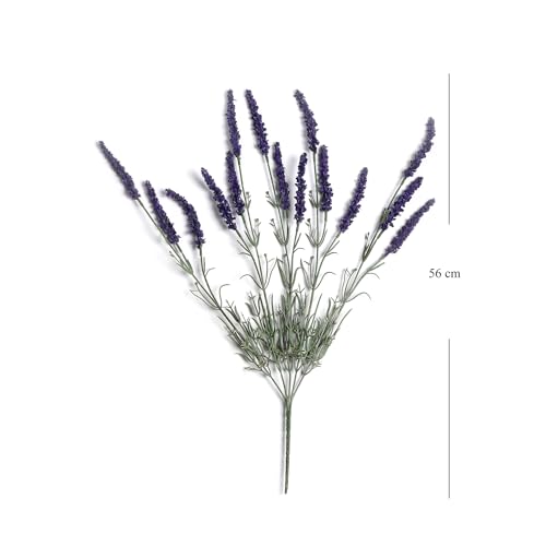 Image of PURE HOME + LIVING Purple Faux Lavender Spray (Made of Plastic, Wire and Fabric) for Home, Office and Living Room Decorations (Without Vase)(Height-56cm) Pack of 1