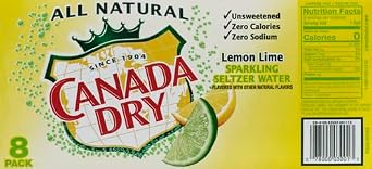 Canada Dry Lemon Lime Sparkling Seltzer Water, 12 Fluid Ounce Can, 8 Count