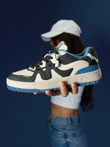 Image of The Souled Store Urban Blaze: Women and Girls Colorblocked Lace Up Low Top Stylish Sneakers with Flexibility & Comfort