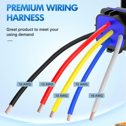 Nilight 5 Pack Waterproof Relay and Harness 40/30 AMP Heavy Duty 12 AWG Tinned Copper Wires 5-PIN SPDT Style 12V Automotive Relay and Harness Set