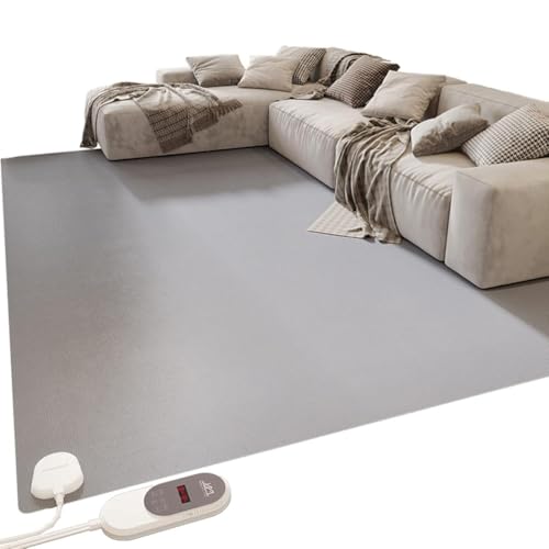 SEVOLY Riscaldatore a infrarossi per Pavimento, Tappeto riscaldato Elettrico con termostato Regolabile a 60 Livelli, temporizzazione di 12 Ore, Tappeto riscaldante Elettrico Impermeabile,50x100cm