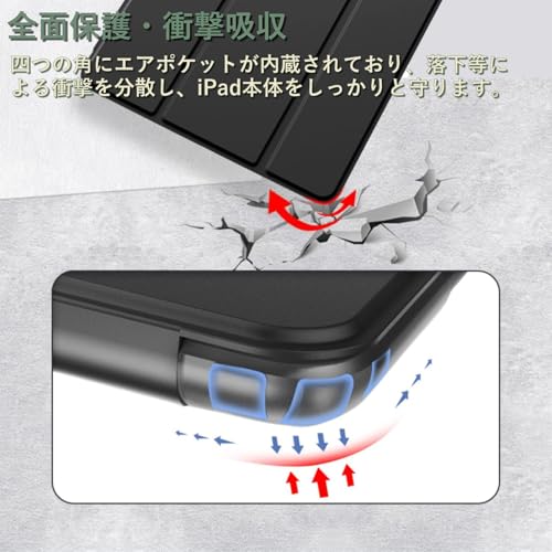 iPad Mini 5 / 4 / 3 / 2 用 ケース 三つ折りスタンド 耐衝撃カバー オートウェイクアップ/スリープ機能 (ブラック) SMPURF カバー STC79Z