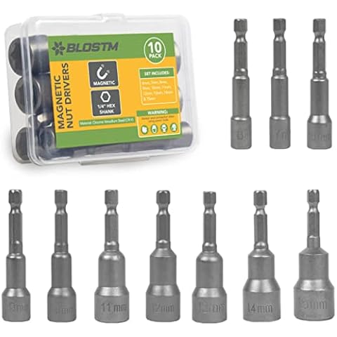 BLOSTM 10pcs Magnetic Nut Driver Set Cover