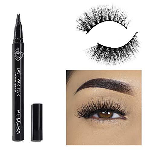 AquaPurity PHOERA 9D Synthetic Mink Lashes & Adhesive Eyeliner Kit Reusable up-to 30 times Self-Adhesive Magic Eyeliner Pen With Waterproof No Glue Needed Lashes Set (LOS ANGLES)