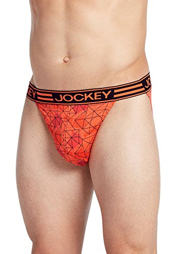 Jockey Men's Underwear Sport Cooling Mesh Performance String Bikini, Circle Print, L